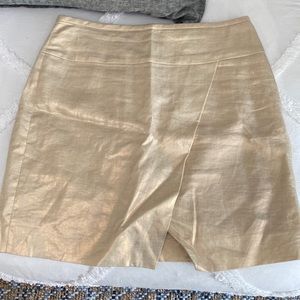 J crew linen skirt - gold